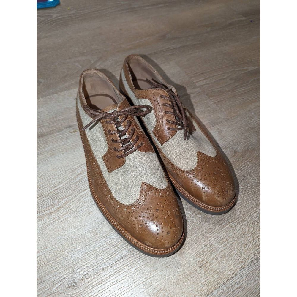 Polo Ralph Lauren Mens Torringtons 120 Oxford Dress Shoes Beige Leather 10.5D - Picture 10 of 13